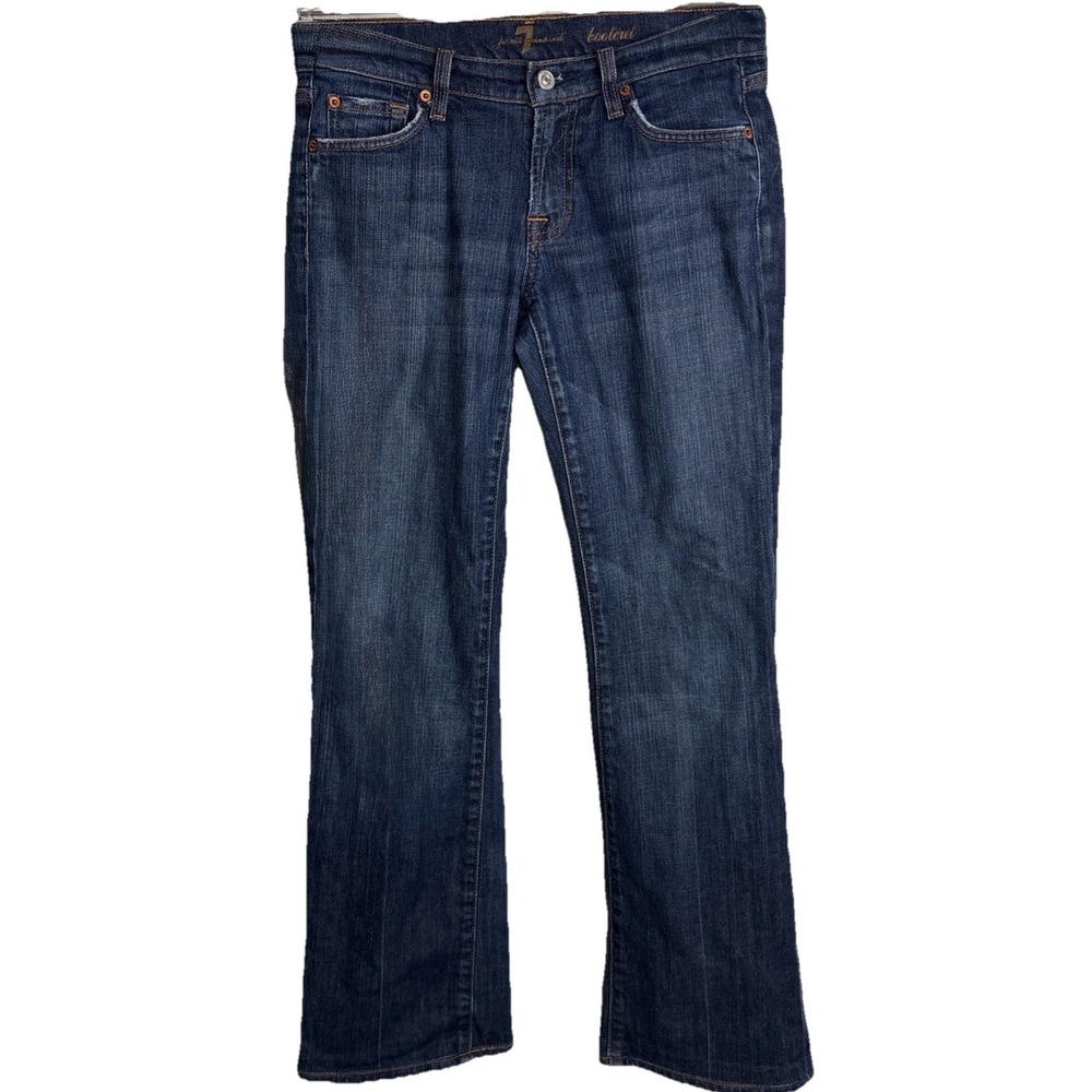 7 For All Mankind Jeans Boot Cut Low Rise Womens 28 Blue Stretch Boho